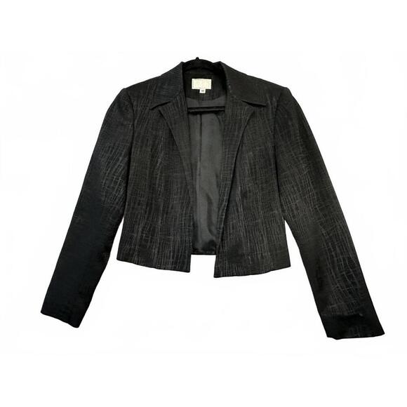*Alberto Makali Vintage Cropped Blazer Jacket Size 10 Black Stretch Whimsygoth - Picture 1 of 6